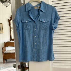 L.L. Bean Light Blue Linen Shirt